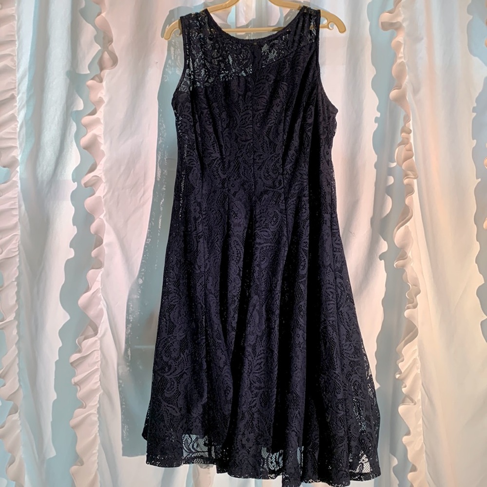 Navy lace dress
